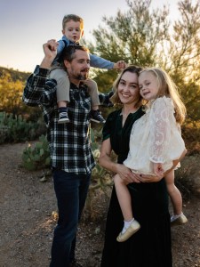 Dr. Wasson and family posing for a picture in Scottsdale, AZ