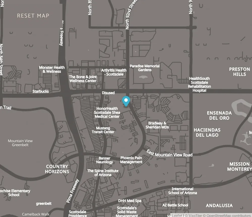 A map of where Arizona Jaw Surgery is located in Scottsdale, AZ